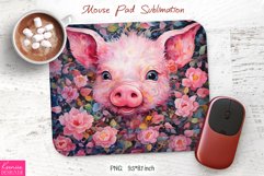 Vintage Funny Pig|Animal Mouse Pad Sublimation Product Image 1