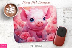 Cute Pink Little Pig|Animal Mouse Pad Sublimation Product Image 1