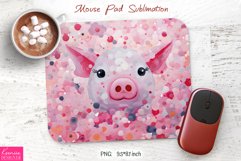 Cute Pink Little Pig|Animal Mouse Pad Sublimation Product Image 1