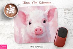 Cute Pink Little Pig|Animal Mouse Pad Sublimation Product Image 1
