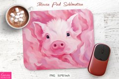 Cute Pink Little Pig|Animal Mouse Pad Sublimation Product Image 1