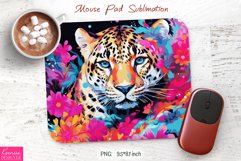 Watercolor Bright Leopard | Mouse Pad Sublimation Product Image 1