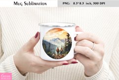 Forest and Mountains Mug Sublimation|Camping Mug Design Product Image 1