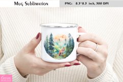 Watercolor Fox Mug Sublimation|Camping Mug Design Product Image 1
