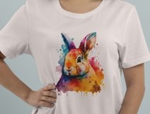 Bunny Sublimation Design PNG - Watercolor Animal Print Product Image 2