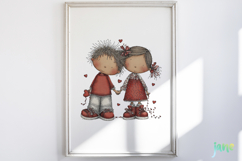 Watercolor Animals Valentine Clipart Product Image 2