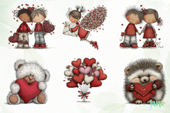 Watercolor Animals Valentine Clipart Product Image 9