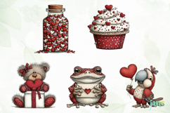 Watercolor Animals Valentine Clipart Product Image 8