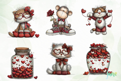 Watercolor Animals Valentine Clipart Product Image 10