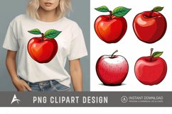 Watercolor Apple Sublimation Clipart Product Image 1