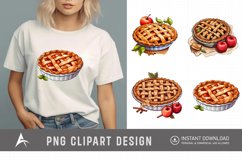 Watercolor Apple Pie Sublimation Clipart Product Image 1