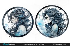 Watercolor Aquarius Zodiac Sign Clipart Product Image 1