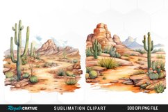 Watercolor Arid Desert Illustration Clipart Product Image 1