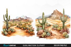 Watercolor Arid Desert Illustration Clipart Product Image 1