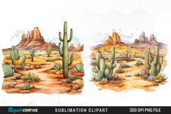 Watercolor Arid Desert Illustration Clipart Product Image 1