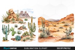 Watercolor Arid Desert Illustration Clipart Product Image 1