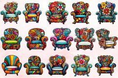 Watercolor Armchair Sublimation Clipart Bundle Product Image 2