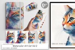 Digital Paper Watercolor Art Cat Product Image 1
