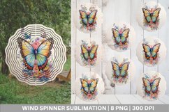 Watercolor Art Butterfly Wind Spinner | Sublimation Spinner Product Image 1