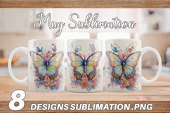 Watercolor Art Butterfly | Mug sublimation design Product Image 1