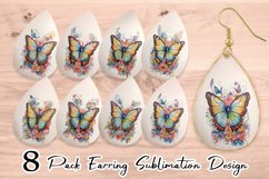 Watercolor Art Butterfly Earring teardrop sublimation design Product Image 1