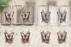 Watercolor Art Butterfly Glass Can Wraps Product Image 5