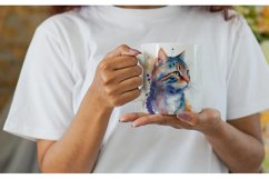 Watercolor Art Cat | Mug sublimation design Product Image 2