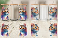 Watercolor Art Cat Glass Can Wraps Product Image 3