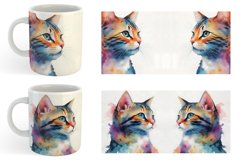 Watercolor Art Cat | Mug sublimation design Product Image 3