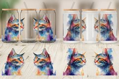 Watercolor Art Cat Glass Can Wraps Product Image 4