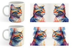 Watercolor Art Cat | Mug sublimation design Product Image 5