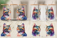 Watercolor Art Cat Glass Can Wraps Product Image 6