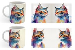 Watercolor Art Cat | Mug sublimation design Product Image 6