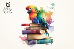 Watercolor Cute Parrot on Books Sublimation Bundle Product Image 4