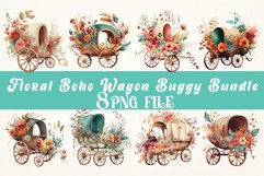 Watercolor Floral Boho Wagon Buggy Sublimation Bundle Product Image 1