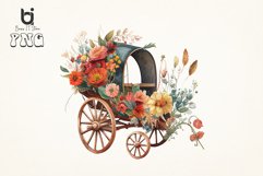 Watercolor Floral Boho Wagon Buggy Sublimation Bundle Product Image 5