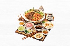 Asia Foods Watercolor Sublimation Clipart Product Image 7