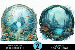 Watercolor Atlantis Sea Witch Clipart Product Image 1