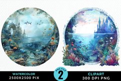 Watercolor Atlantis Sea Witch Art Clipart Product Image 1