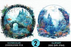 Watercolor Atlantis Sea Witch Clipart Product Image 1