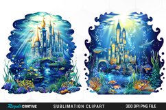 Watercolor Atlantis Sea Witch Fun Clipart Product Image 1