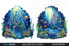 Watercolor Atlantis Sea Witch Set Clipart Product Image 1