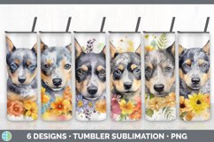 Bundle of six Wild Flowers Australian Cattle Dogs Tumbler designs.