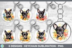 Bundle of six Wild Flowers Australian Kelpies Keychain designs.