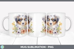 GorgeousWild Flowers Australian Shepherds Mug Wrap design.