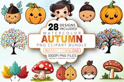 Watercolor Autumn Clipart Bundle Product Image 1
