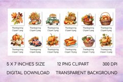 Watercolor Autumn Clipart Thanksgiving Sublimation Bundle