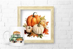 Watercolor Autumn Clipart Thanksgiving Sublimation Bundle
