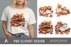 Watercolor Autumn Cozy Book Clipart Product Image 1