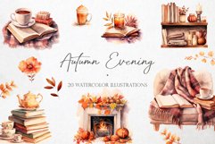 Watercolor Autumn Evening - Transparent PNG Product Image 1